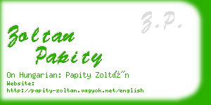 zoltan papity business card